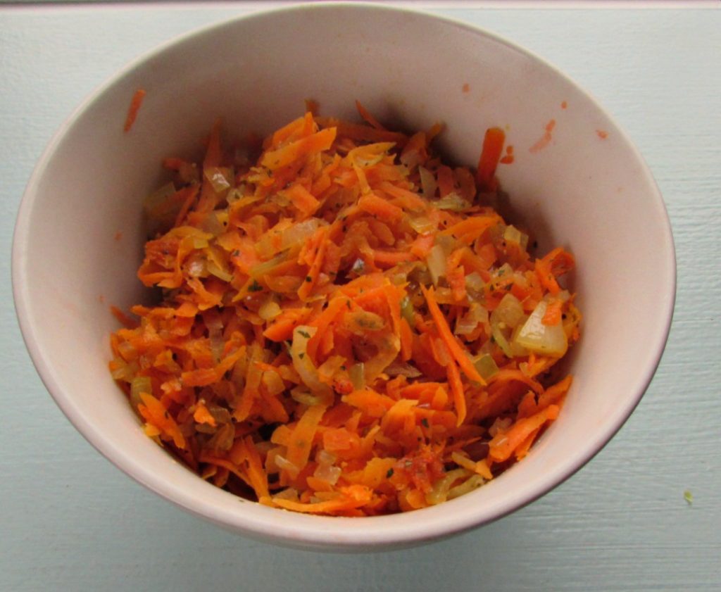 Cooked carrots for the healthy beet salad