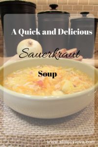 Quick and delicious sauerkraut soup recipe on www.simplyieva.com